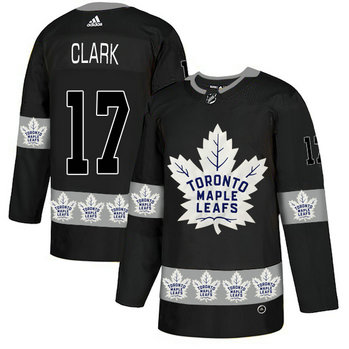 Maple Leafs 17 Wendel Clark Black Team Logos Fashion Adidas Jersey
