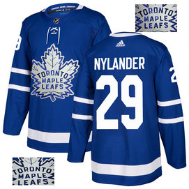 Maple Leafs 29 William Nylander Blue Glittery Edition Adidas Jersey