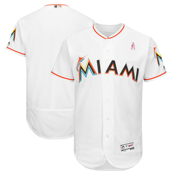 Marlins Blank White 2018 Mother's Day Flexbase Jersey