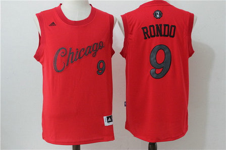 Men's Chicago Bulls #9 Rajon Rondo Adidas Red 2016 Christmas Day Stitched NBA Swingman Jersey