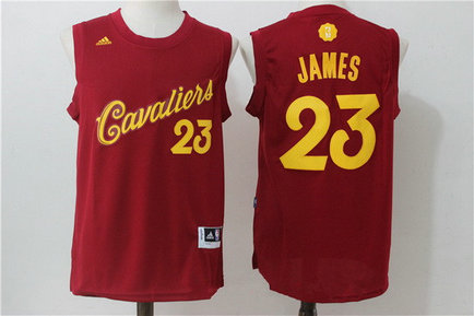 Men's Cleveland Cavaliers #23 LeBron James Adidas Burgundy Red 2016 Christmas Day Stitched NBA Swingman Jersey