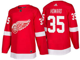 Men's Detroit Red Wings #35 Jimmy Howard Red Home 2017-2018 Stitched Adidas Hockey NHL Jersey