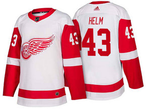 Men's Detroit Red Wings #43 Darren Helm White 2017-2018 Stitched Adidas Hockey NHL Jersey