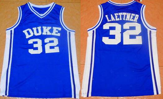 Men's Duke Blue Devils #32 Christian Laettner Blue Retired Player College Basketball Swingman Jersey