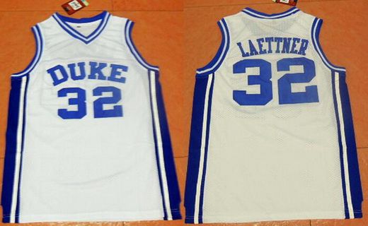 Men's Duke Blue Devils #32 Christian Laettner White Retired Player College Basketball Swingman Jersey
