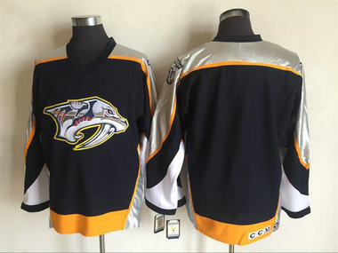 Men's Nashville Predators Blank Navy Blue 1998-99 Throwback NHL CCM Vintage Hockey Stitched Jersey