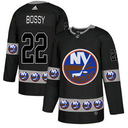 Men's New York Islanders #22 Mike Bossy Black Team Logos Fashion Adidas Jersey