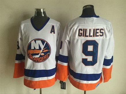 Men's New York Islanders #9 Clark Gillies 1984-85 White CCM Vintage Throwback Jersey
