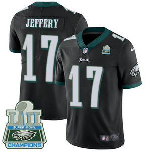 Men's Nike Eagles #17 Alshon Jeffery Black Alternate Super Bowl LII Champions Stitched NFL Vapor Untouchable Limited Jersey