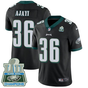 Men's Nike Eagles #36 Jay Ajayi Black Alternate Super Bowl LII Champions Stitched NFL Vapor Untouchable Limited Jersey