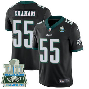 Men's Nike Eagles #55 Brandon Graham Black Alternate Super Bowl LII Champions Stitched NFL Vapor Untouchable Limited Jersey