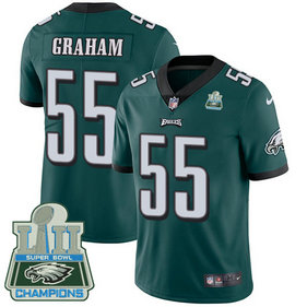 Men's Nike Eagles #55 Brandon Graham Midnight Green Team Color Super Bowl LII Champions Stitched NFL Vapor Untouchable Limited Jersey