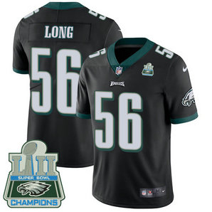 Men's Nike Eagles #56 Chris Long Black Alternate Super Bowl LII Champions Stitched NFL Vapor Untouchable Limited Jersey