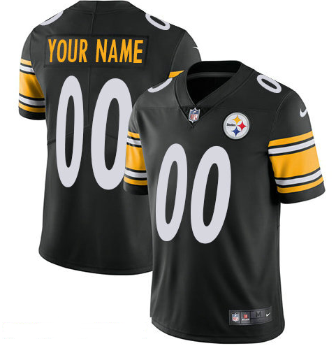 Men's Nike Pittsburgh Steelers Customized Team Color Vapor Untouchable Custom Limited NFL Jersey Black