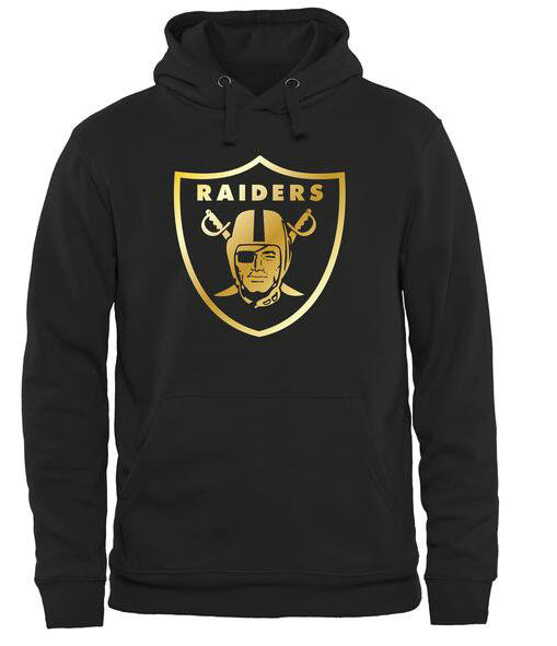 Men's Oakland Raiders Pro Line Black Gold Collection Pullover Hoodie