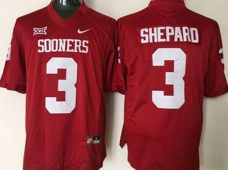 Men's Oklahoma Sooners #3 Sterling Shepard Red College Football Nike Jersey