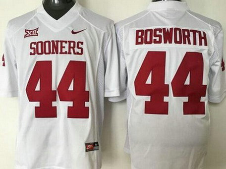 Men's Oklahoma Sooners #44 Brian Bosworth White College Football Nike Jersey