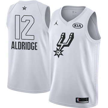 Men's Spurs #12 LaMarcus Aldridge White NBA Jordan Swingman 2018 All-Star Game Jersey
