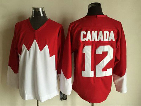 Men's Team Canada #12 Canada 1972 CCM Throwback Hockey Red Jersey