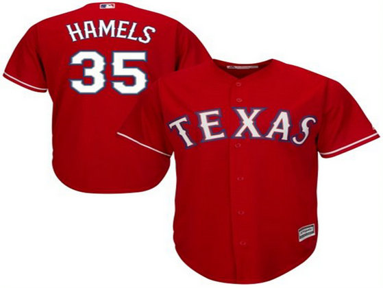 Men's Texas Rangers #35 Cole Hamels Alternate Red MLB Cool Base Jersey