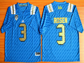 Men's UCLA Bruins #3 Josh Rosen Light Blue College Football Nike Limited Jersey