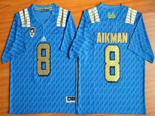 Men's UCLA Bruins #8 Troy Aikman Light Blue College Football Nike Limited Jersey