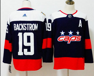Men's Washington Capitals #19 Nicklas Backstrom Navy Blue 2018 Stadium Series Stitched NHL Hockey Jersey