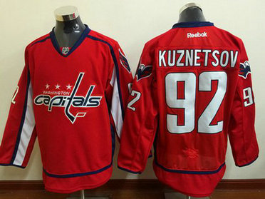 Men's Washington Capitals #92 Evgeny Kuznetsov Red Home Reebok Hockey Jersey