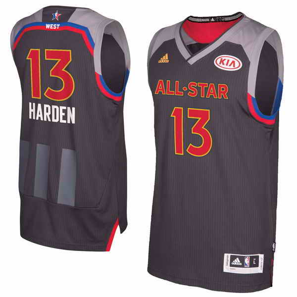 Men's Western Conference #13 James Harden Adidas Charcoal 2017 NBA All-Star Game Replica Jersey