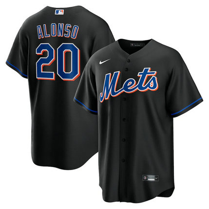 Mets 20 Pete Alonso Black Nike 2022 Alternate Cool Base Jersey
