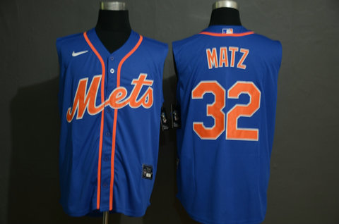 Mets 32 Steven Matz Royal Nike Cool Base Sleeveless Jersey