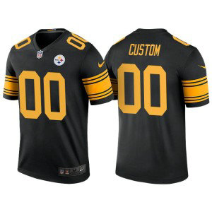 NFL Steelers Black Color Rush Limited Customized Men Jersey
