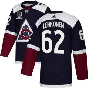 NHL Avalanche 62 Artturi Lehkonen Navy 2022 Stanley Cup Champions Patch Adidas Men Jersey