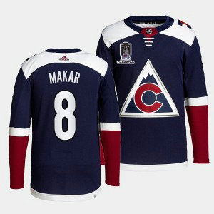 NHL Avalanche 8 Cale Makar Navy 2022 Stanley Cup Champions Patch Adidas Men Jersey