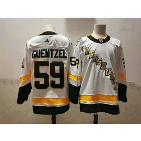 NHL Penguins 59 Jake Guentzel White 2020 New Adidas Men Jersey
