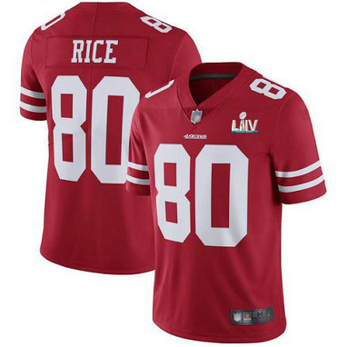 Nike 49ers 80 Jerry Rice Red 2020 Super Bowl LIV Vapor Untouchable Limited Jersey