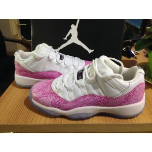 Nike Air Jordan 11 Pas Cher Femmes Retro Baskets Rose Boutique De Sortie Blanc