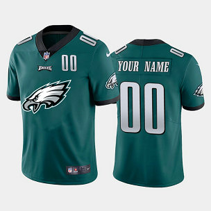 Nike Eagles Customized Green Team Big Logo Number Vapor Untouchable Limited Jersey