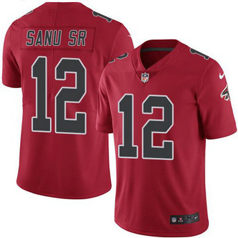 Nike Falcons 12 Mohamed Sanu Sr Red Color Rush Limited Jersey
