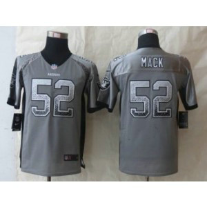 Nike Oakland Raiders No.52 Khalil Mack Grey Drift Fashion Youth Football Jersey