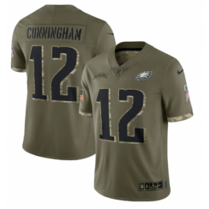 Nike Philadelphia Eagles 12 Randall Cunningham Olive 2022 Salute To Service Limited Men Jersey