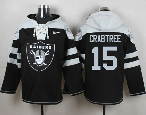Nike Raiders #15 Michael Crabtree Black Player Pullover NFL Hoodie