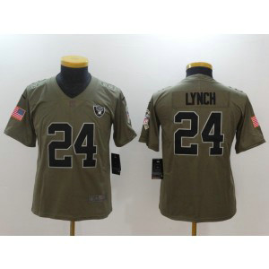 Nike Raiders 24 Marshawn Lynch Olive 2017 Salute To Service Limited Youth Jersey