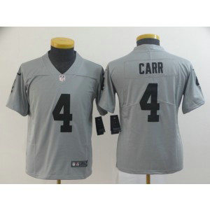 Nike Raiders 4 Derek Carr Grey Inverted Legend Youth Jersey