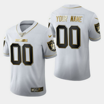 Nike Raiders Customized White 100th Season Vapor Untouchable Limited Jersey