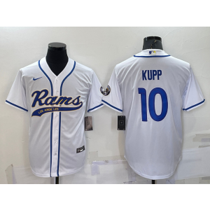 Nike Rams 10 Cooper Kupp White Vapor Baseball Limited Men Jersey
