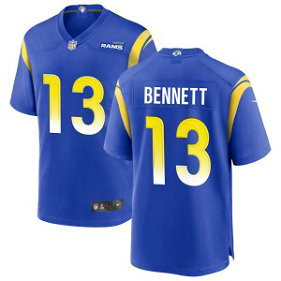 Nike Rams 13 Stetson Bennett Blue Vapor Untouchable Limited Men Jersey
