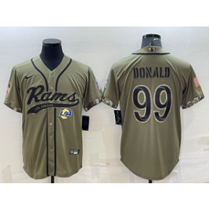 Nike Rams 99 Aaron Donald Olive 2022 Salute To Service Baseball Limited Men Jersey