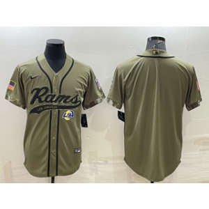 Nike Rams Blank Olive 2022 Salute To Service Baseball Limited Men Jersey