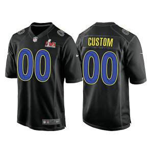 Nike Rams Customized Black 2022 Super Bowl LVI Game Men Jersey
